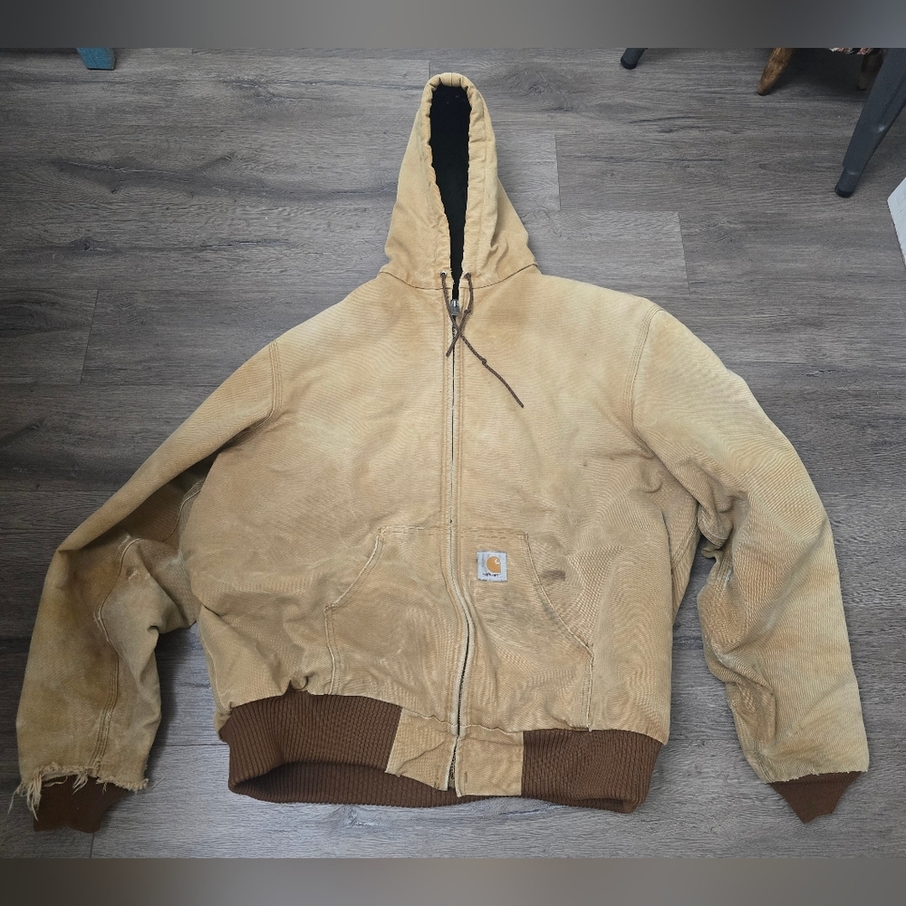 Carhartt Vintage Insulated Coat Distressed Worn Grunge Farmhouse Barn Streetwear